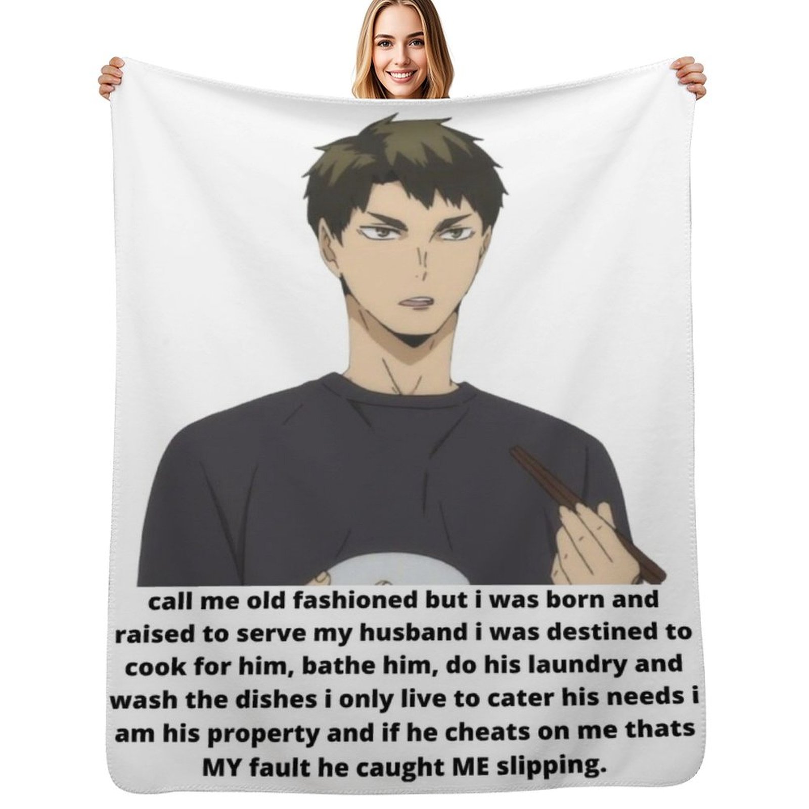 3D Printing Requests - ushijima (request) Throw Blanket Quilt Soft