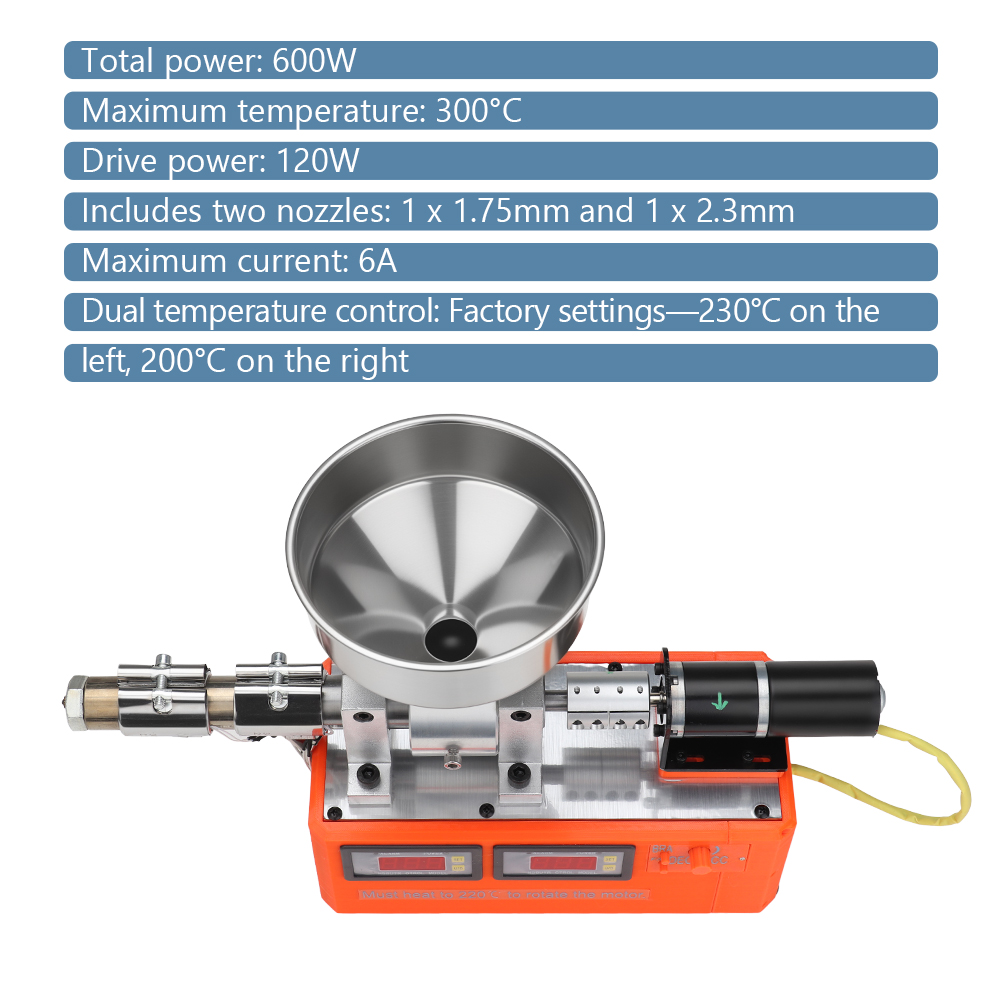 3D Printer Extruder - Desktop Lab Small Single Screw Plastic