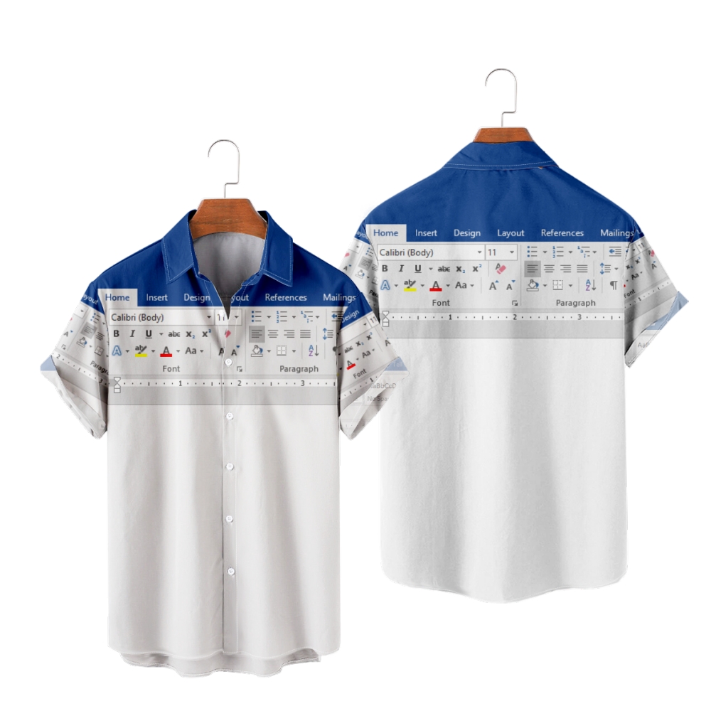 3D Printing Design Software - 3D Men's Casual Shirt Spreadsheet software