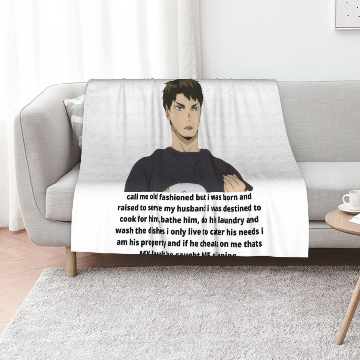3D Printing Requests - ushijima (request) Throw Blanket All Season