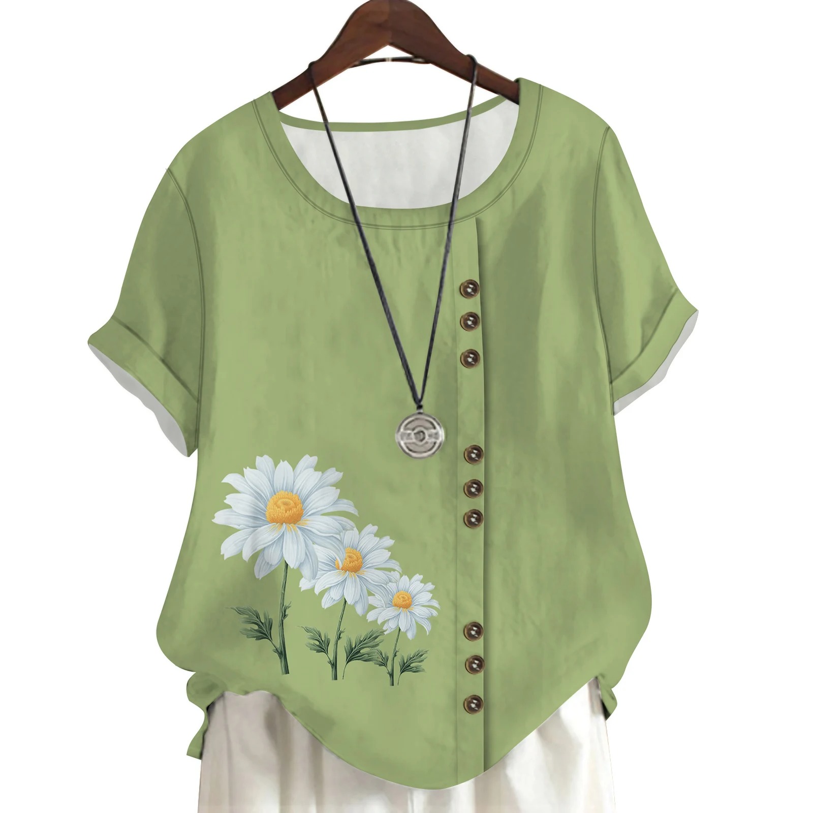 CLOOCL Daisy Floral Women T-sh - 3D Printing Drawing ulasan dan harga