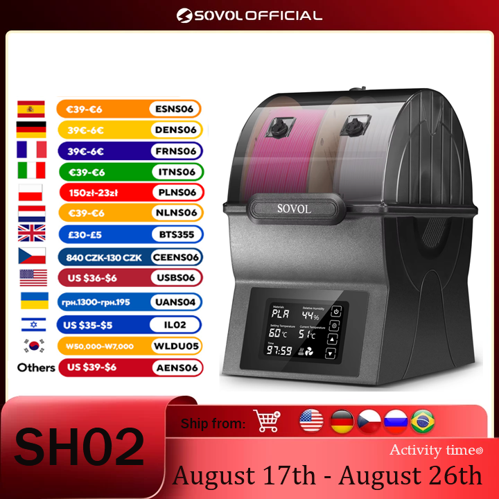 Sovol Filament Dryer SH02 Dry  - 3D Printing Deck Box ulasan dan harga