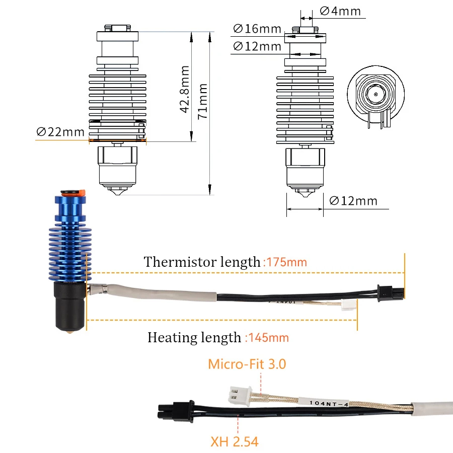 Volcano Hotend E3D V6 24V 50W  - 3D Printing Ender ulasan dan harga