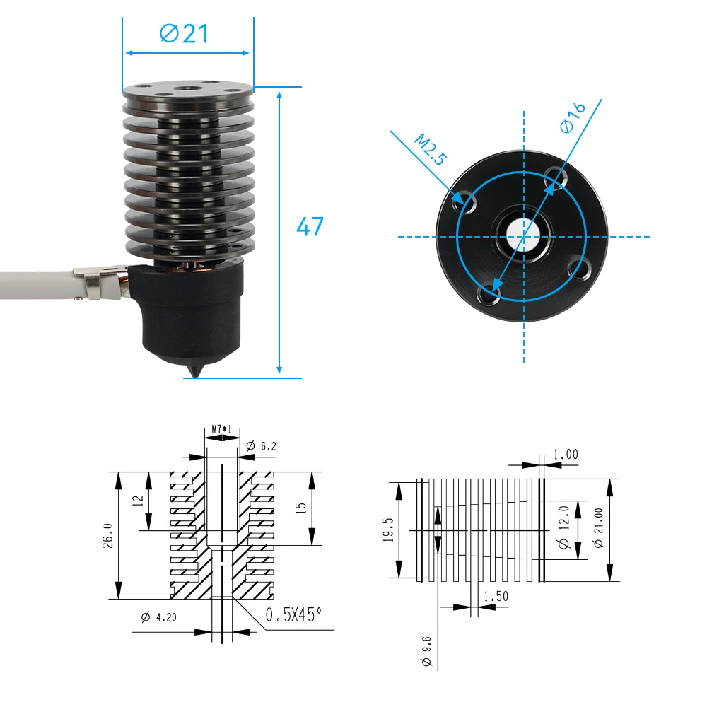 Volcano Hotend E3D V6 24V 50W  - 3D Printing Ender ulasan dan harga
